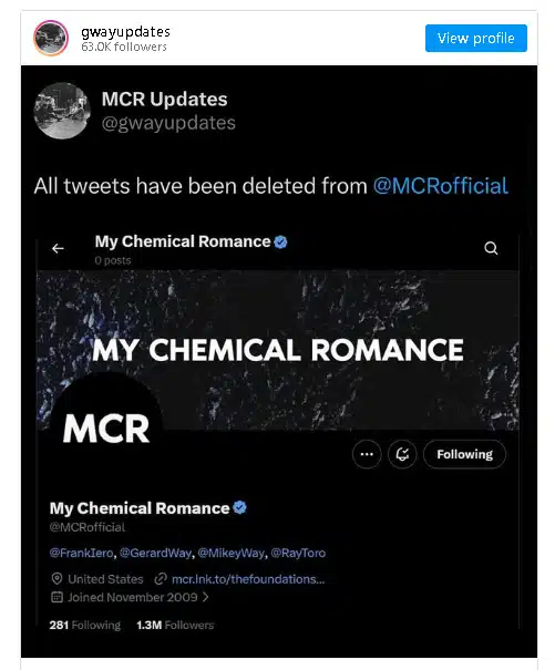 Akun Twitter My Chemical Romance